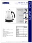 DeLonghi KBO1401W Use and Care Manual