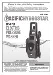 321 Studios 1650 PSI Electric pressure Washer 69488 Owner's Manual