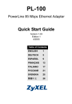 ZyXEL POWERLINE PL-100 User's Manual