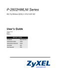 ZyXEL P-2602HWLNI User's Manual