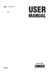 Zanussi ZYB992 User's Manual