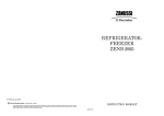 Zanussi ZENB 2925 Instruction Booklet