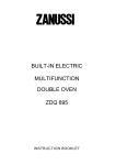 Zanussi ZDQ 895 Instruction Booklet