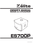 Yorkville Subwoofer ES700P User's Manual