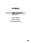 Yamaha PW3000M Owner's Manual