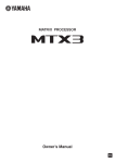 Yamaha MTX3 Owner's Manual