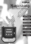 Yamaha Magicstomp Bass Effects Processor Owner's Manual