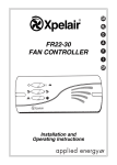 Xpelair FR22-30 User's Manual