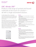 Xerox 800i/1000i Specifications