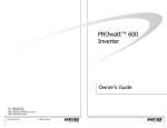 Xantrex PROwatt 600 User's Manual