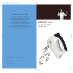Wolfgang Puck BISTRO BHM00240C User's Manual