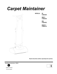 Windsor Carpet Maintainer IM 10066360 User's Manual