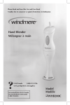 Windmere WHB200C Use & Care Manual