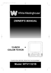 White-Westinghouse WTV11321B User's Manual