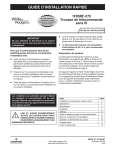 White Rodgers 1F85RF-275 Installation and Operation Instructions (French)