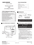 White Rodgers 1F78-144 Installation and Operation Instructions (French)
