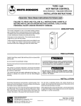 White Rodgers 1145-33 Fast Response Direct Immersion Hydronic Controls Installation Instructions