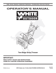 White Outdoor Two Stage Snow Blower User's Manual