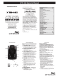 Whistler XTR-445 User's Manual