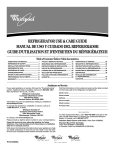 Whirlpool Refrigerator W10134555A User's Manual