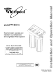 Whirlpool WHED10 User's Manual