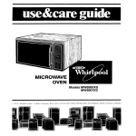 Whirlpool MW8900XS User's Manual