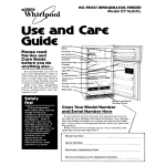 Whirlpool ET16JKXL User's Manual