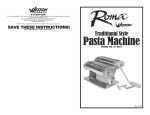 Weston Products Pasta Macine 01-0201 User's Manual