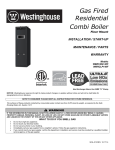 Westinghouse WBRCNG140F Installation Manual