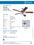 Westinghouse 52-Inch Specification Sheet