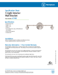 Westinghouse Three-Light Indoor Wall Fixture 6748200 Specification Sheet