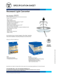 Westinghouse Recessed Light Converter 0101100 Specification Sheet