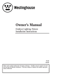 Westinghouse One-Light Outdoor Wall Lantern 6680300 Instruction Manual