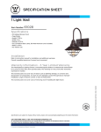 Westinghouse One-Light Indoor Wall Fixture 6102800 Specification Sheet