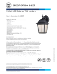 Westinghouse LED Exterior Wall Lantern 64001 User's Manual