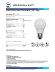 Westinghouse A19 Specification Sheet