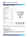 Westinghouse MR16 Specification Sheet