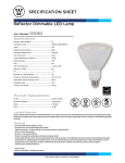 Westinghouse 13 Watt (Replaces 85 Watt) Reflector Dimmable LED Light Bulb 0306300 Specification Sheet