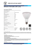 Westinghouse 11 Watt Reflector Dimmable LED Light Bulb 0301000 Specification Sheet