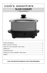 West Bend cook's essentials 84906 User's Manual