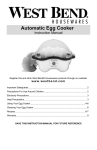 West Bend Automatic Egg Cooker User's Manual