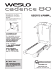 Weslo Treadmill WLTL29306.0 User's Manual