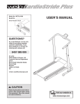 Weslo Treadmill WETL01540 User's Manual