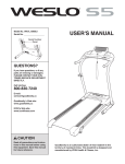 Weslo S5 WATL13906.0 User's Manual