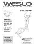 Weslo 220X User's Manual