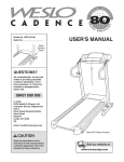 Weslo Cadence WETL25130 User's Manual