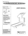 Weslo ex14 User's Manual