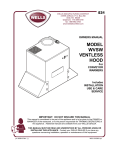 Wells VENTLESS HOOD WVSW User's Manual