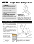 Weider WEIGHT PLATE STORAGE RACK RACKSTT User's Manual