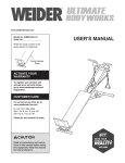 Weider WEBE15911 User's Manual